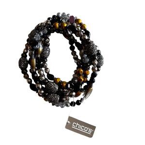 NEW Chico’s Double Beaded Long Necklace Business Casual Office Work